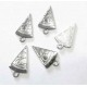 2x silber Pizzastück Anhänger 19x11mm Schmuckanhänger - Schmuckzubehör