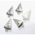 2x silberfarben Pizzastück Anhänger 19x11mm Schmuckanhänger - Schmuckzubehör