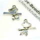 2x silber Vogel Anhänger 17x18mm Schmuckanhänger - Schmuckzubehör
