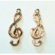 1x KC-Gold Notenschlüssel Anhänger 32x12mm Schmuckanhänger - Schmuckzubehör