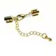 1x goldfarben Verschluss 35x5mm Endkappe mit Karabiner zum Zusammendrücken - Schmuckzubehör Endkappe - Leisure-Beads DIY