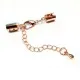 1x rosegoldfarben Klemmverschluss 35x5mm Endkappe mit Karabiner - Schmuckzubehör Endkappe - Leisure-Beads DIY