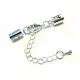 1x silber Klemmverschluss 35x5mm Endkappe mit Karabiner - Schmuckzubehör Endkappe - Leisure-Beads DIY