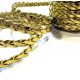 1m synth. goldfarben Lederband 7mm x 2mm geflochten - Schmuckzubehör