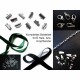 Schmuck Bastelset für Halsband / Kropfband mit Samtband, Bandklemmen, Karabinerhaken und Biegeringen - Schmuckzubehör Set