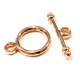 1x rosegoldfarbener Knebelverschluss Ring 9mm - rosegoldfarbenes Schmuckzubehör