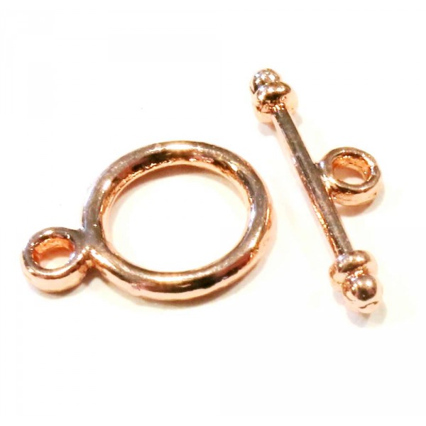 1x rosegoldfarbener Knebelverschluss Ring 9mm - Schmuckzubehör - Leisure-Beads DIY