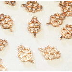 1x rosegoldfarbenes Kleeblatt 10,5x6mm Schmuckanhänger - Schmuckzubehör
