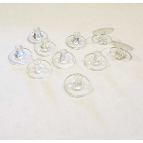 Leisure-Beads - 4 Stück Silikon Ohrstopper 11x6mm transparent - Schmuckzubehör Ohrringe basteln