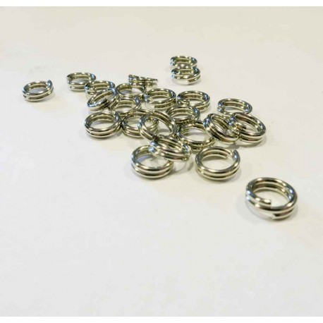 Leisure-Beads - 25x silberfarbener Spaltring 5mm Doppelring Bindering - Schmuckzubehör