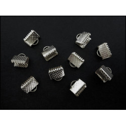 Leisure-Beads - 10x silberfarbene Bandklemme 8mm silberfarbene Bandverbinder - Schmuckzubehör