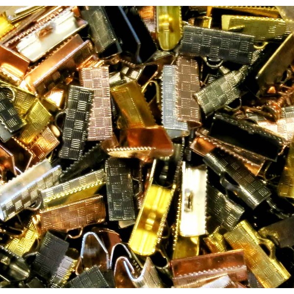 1000x Bandklemme 15mm Farbmix kariert - Schmuckzubehör - Leisure-Beads DIY