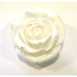 1x weiße Rosen Perle 35x20mm Rosenform - Schmuckzubehör