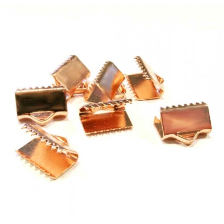 Leisure-Beads - 10x rosegoldfarbene Bandklemme 10mm glatt - Schmuckzubehör