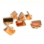10x rosegoldfarbene Bandklemme 10mm glatt - Schmuckzubehör