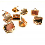 10x rosegoldfarbene Bandklemme 8mm glatt - Schmuckzubehör