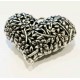 1x silberfarbenes Herz 41x32x14mm Anhänger - Schmuckzubehör