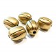 5x antikgoldfarbene Acryl Perlen 16x13mm gestreift - Schmuckzubehör