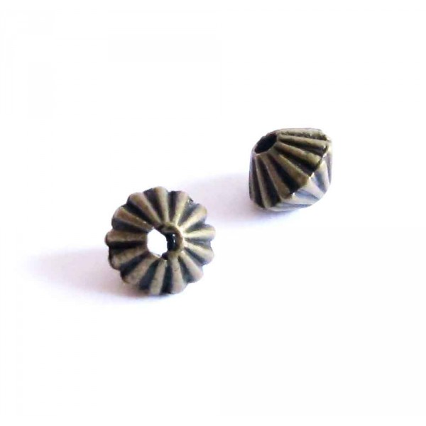 5x bronzefarben Metallperlen 5x4mm bronzefarben Spacer - Schmuckzubehör bronzefarben Metallperle - Leisure-Beads DIY