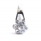 1x silber Strass Collierschlaufe 10mm Anhängerhaken mit Strass - Schmuckzubehör