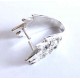 1x hellsilber Strass Collierschlaufe 10x17x10,5mm Haken für Anhänger platinfarben - Schmuckzubehör Collierschlaufe