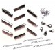 10 gunmetal Bandklemmen 30mm mit Karabiner, Biegeringe und Verlängerungskettchen - gunmetal Schmuckzubehör Set