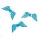10x blaue Engelsflügel Acrylperlen 20x9mm mit AB-Effekt - Schmuckzubehör Acrylperlen - Leisure-Beads DIY