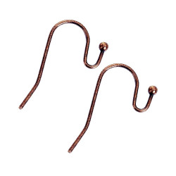 Leisure-Beads - 10x kupferfarbene Ohrhaken 21x12mm mit Stopper - Schmuckzubehör zum Ohrringe selbermachen