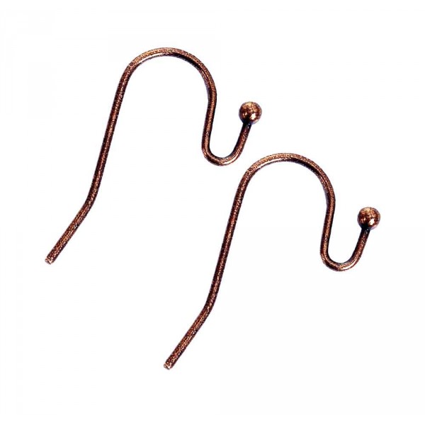 10x kupferfarbene Ohrhaken 21x12mm mit Stopper - Schmuckzubehör zum Ohrringe selbermachen - Leisure-Beads DIY