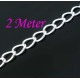 2m hellsilber Gliederkette 5x3,3x0,6mm platinfarben - Schmuckzubehör