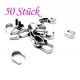 50x Edelstahl Collierschlaufe 9x7x4mm silber Anhängerhaken silberfarben - Schmuckzubehör Collierschlaufe