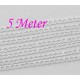 5m hellsilber Gliederkette 4x3x0,7mm platinfarben - Schmuckzubehör