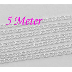 5m hellsilberfarbene Gliederkette 4x3x0,7mm - Schmuckzubehör