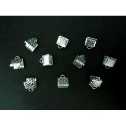 Leisure-Beads - 10x silberfarbene Bandklemme 6mm Bandverbinder - Schmuckzubehör