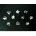 10x silberfarbene Bandklemme 6mm Bandverbinder - Schmuckzubehör