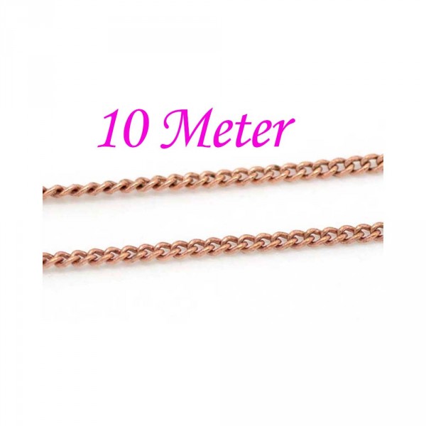10m kupferfarbene Gliederkette 1,5x1mm - Schmuckzubehör - Leisure-Beads DIY