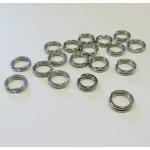 5x Edelstahl Spaltring 6,3mm x 1,8mm Doppelring - Schmuckzubehör