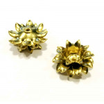 2x antikgoldfarbene Perlenkappen 12x12mm Blume Blüte - Schmuckzubehör goldfarben Perlenkappe