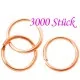 Ca. 3000 rosegoldfarben Biegeringe 5mm Stärke 0,8mm rund Biegering rosegoldfarben Biegeringe - rose goldfarben Schmuckzubehör Bi - Leisure-Beads DIY