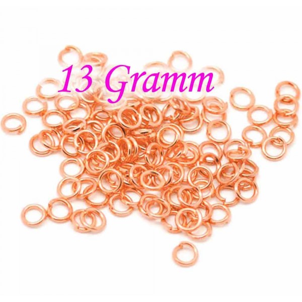 13g rosegoldfarben Biegering 5mm x 0,8mm rund Binderinge - Schmuckzubehör Biegering - Leisure-Beads DIY