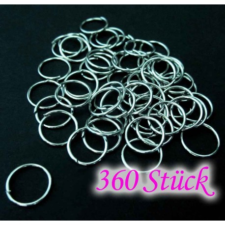 Leisure-Beads - 360x silberfarben Biegering 9mm x 0,7mm runde Biegeringe - Schmuckzubehör Biegering