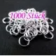 Hellsilberfarbene Spaltringe 6mm rund Spaltring - Schmuckzubehör Spaltring - Leisure-Beads DIY