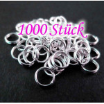 1000 hellsilberfarbene Spaltringe 6mm rund Spaltring - Schmuckzubehör Spaltring