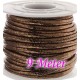 9m bronze metallic PU Lederband 3x2mm Kunstleder - Schmuckzubehör