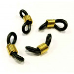 2x schwarz goldfarbene Brillenösen 20x6mm - Schmuckzubehör
