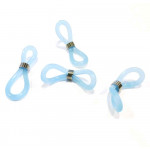 2x hellblau gunmetal Brillenösen 23x4mm aus Gummi - Schmuckzubehör