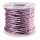 1m rosa metallic PU Lederband 3x2mm Kunstleder - Schmuckzubehör
