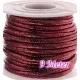 9m rot metallic PU Lederband 3x2mm Kunstleder - Schmuckzubehör - Leisure-Beads DIY