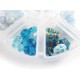 Box mit türkise Perlen im Mix aus Glas und Kristallglas Schmuckzubehör