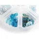 Box mit türkise Perlen im Mix aus Glas und Kristallglas Schmuckzubehör - Leisure-Beads DIY
